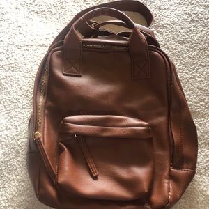 Cognac small backpack purse